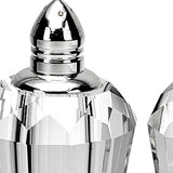 Handcrafted Optical Crystal And Silver Pair Of Salt And Pepper Shakers - Homeroots