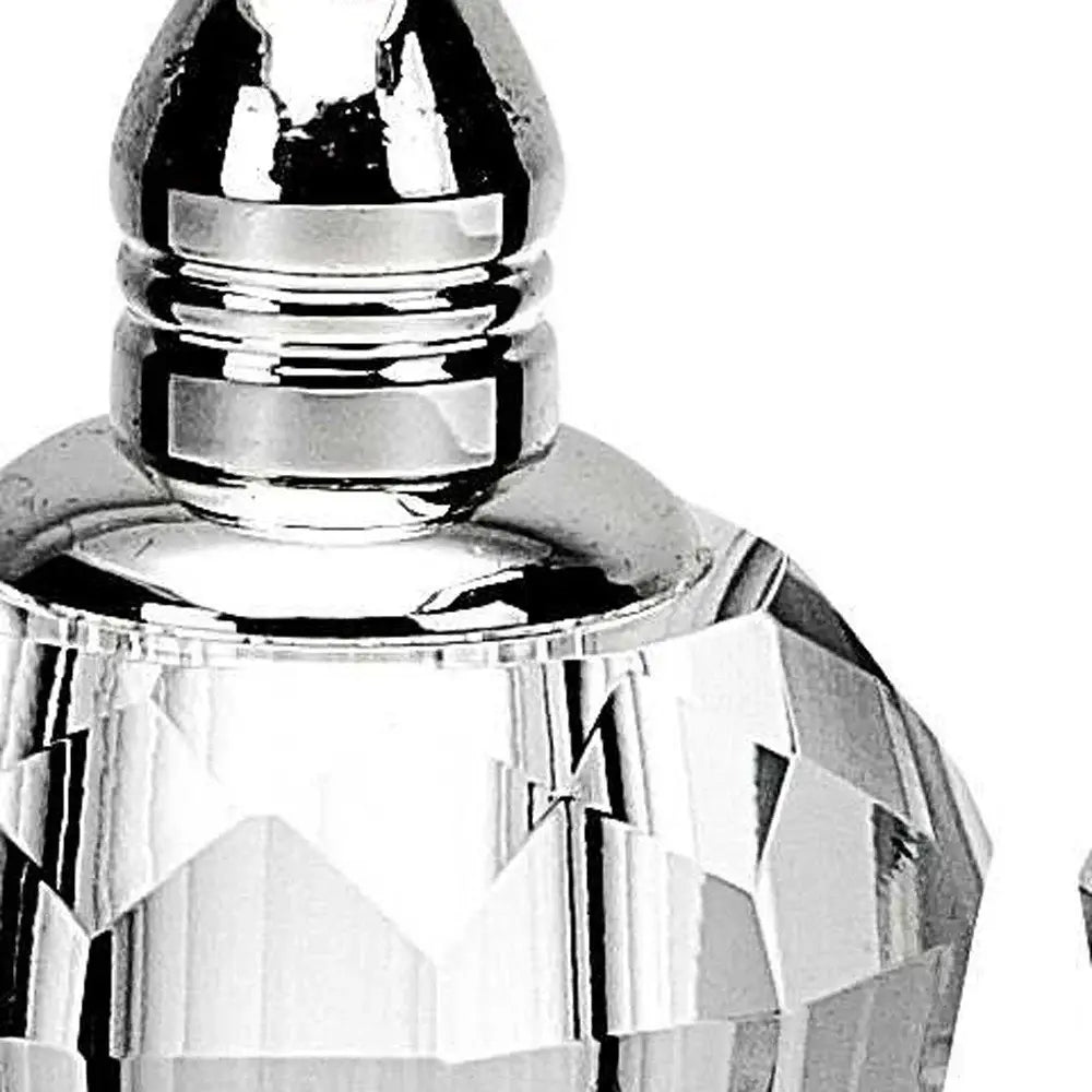Handcrafted Optical Crystal And Silver Pair Of Salt And Pepper Shakers - Homeroots - Flyclothing LLC
