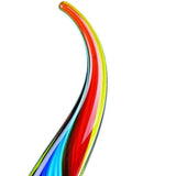 17" Blue and Red Murano Glass Modern Abstract Tabletop Sculpture - Homeroots