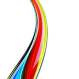 12" Clear Red Blue Yellow Murano Glass Modern Abstract Tabletop Sculpture - Homeroots