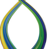 16" Clear Red Blue Yellow Murano Glass Modern Abstract Tabletop Sculpture - Homeroots - Flyclothing LLC