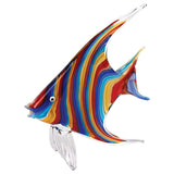 9" Blue and Red Murano Glass Fish Figurine Tabletop Sculpture - Homeroots - Flyclothing LLC