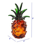 9" Orange Murano Glass Pineapple Statue Tabletop Sculpture - Homeroots