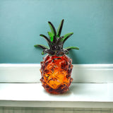 9" Orange Murano Glass Pineapple Statue Tabletop Sculpture - Homeroots - Flyclothing LLC
