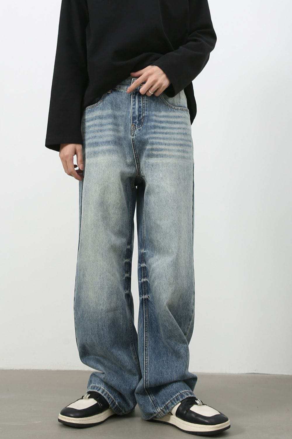 Men's Wide Leg Jeans with Pockets - Trendsi - Flyclothing LLC
