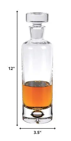 Mouth Blown European Crystal Round Decanter 28 Oz - Homeroots - Flyclothing LLC