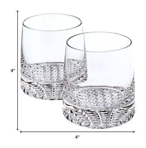 Mouth Blown European Crystal Whiskey Set 4 Pc Rocks Or Dof Set - Homeroots - Flyclothing LLC