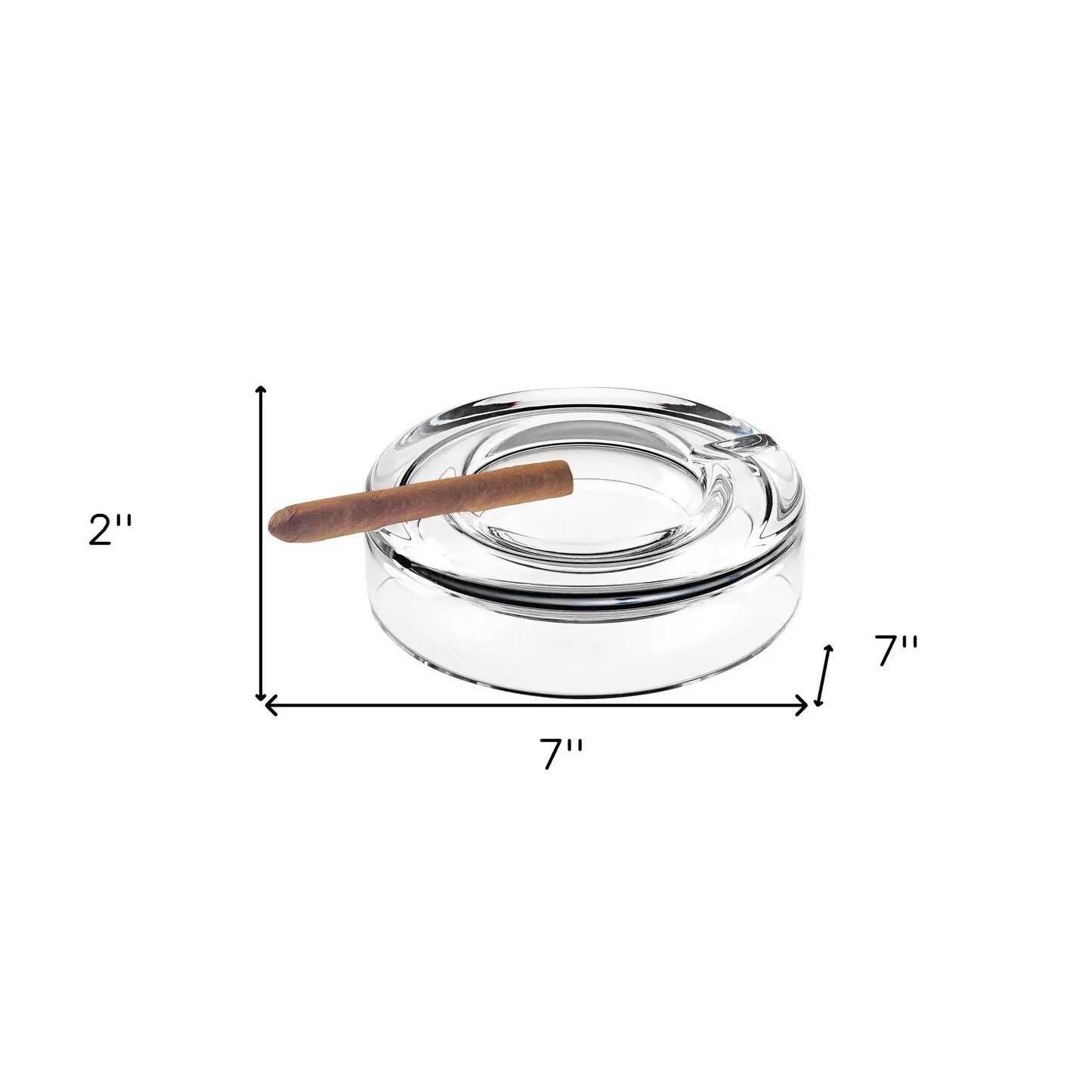 Mouth Blown European Crystal Cigar Ash Tray - Homeroots - Flyclothing LLC