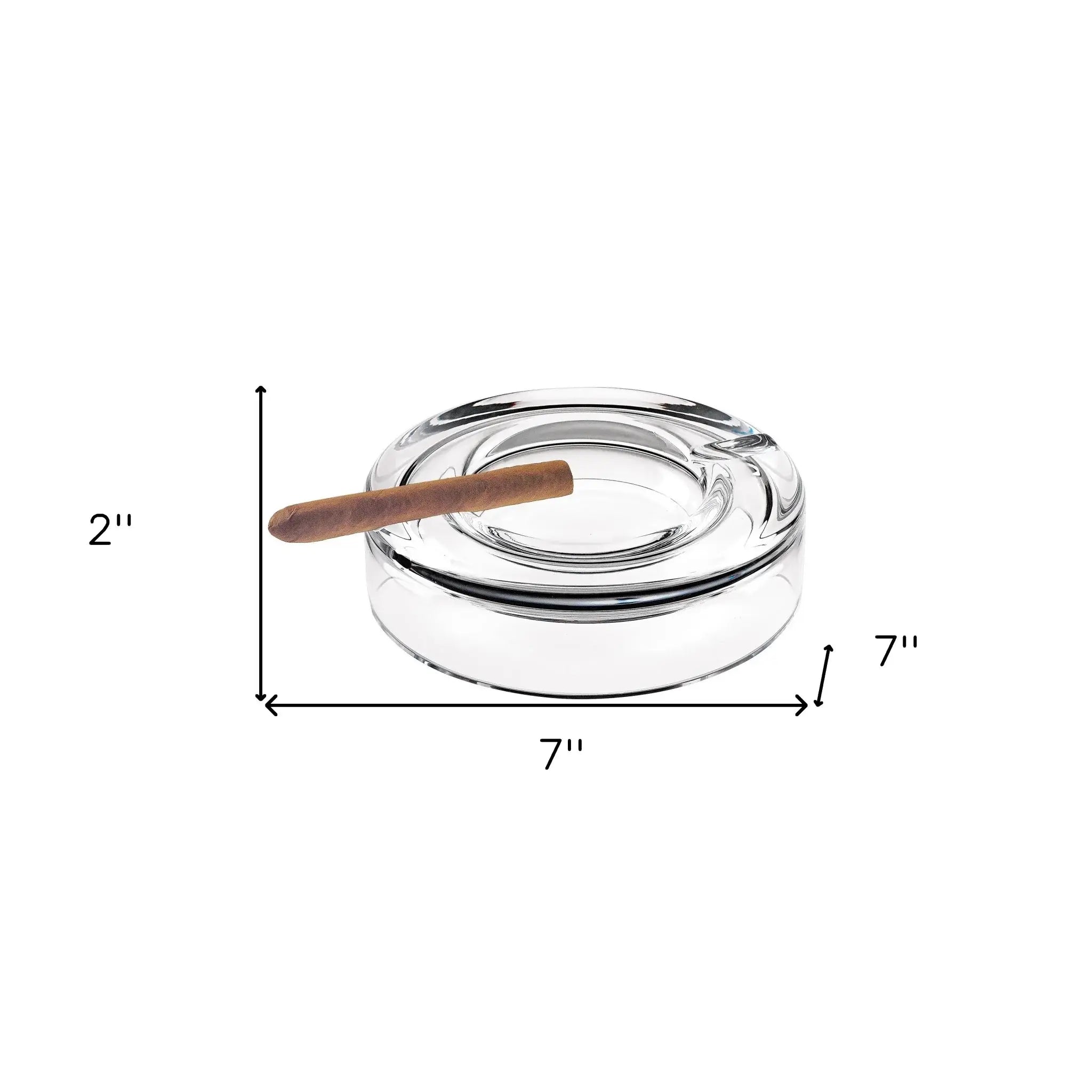 Mouth Blown European Crystal Cigar Ash Tray - Homeroots - Flyclothing LLC
