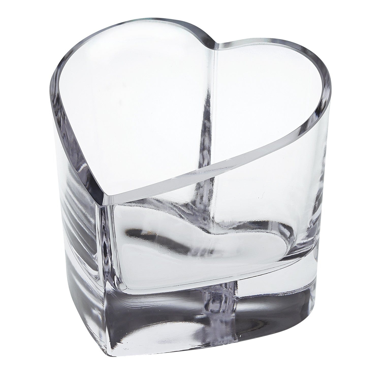 5" Clear Mouth Blown European Crystal Heart Bowl - Homeroots - Flyclothing LLC