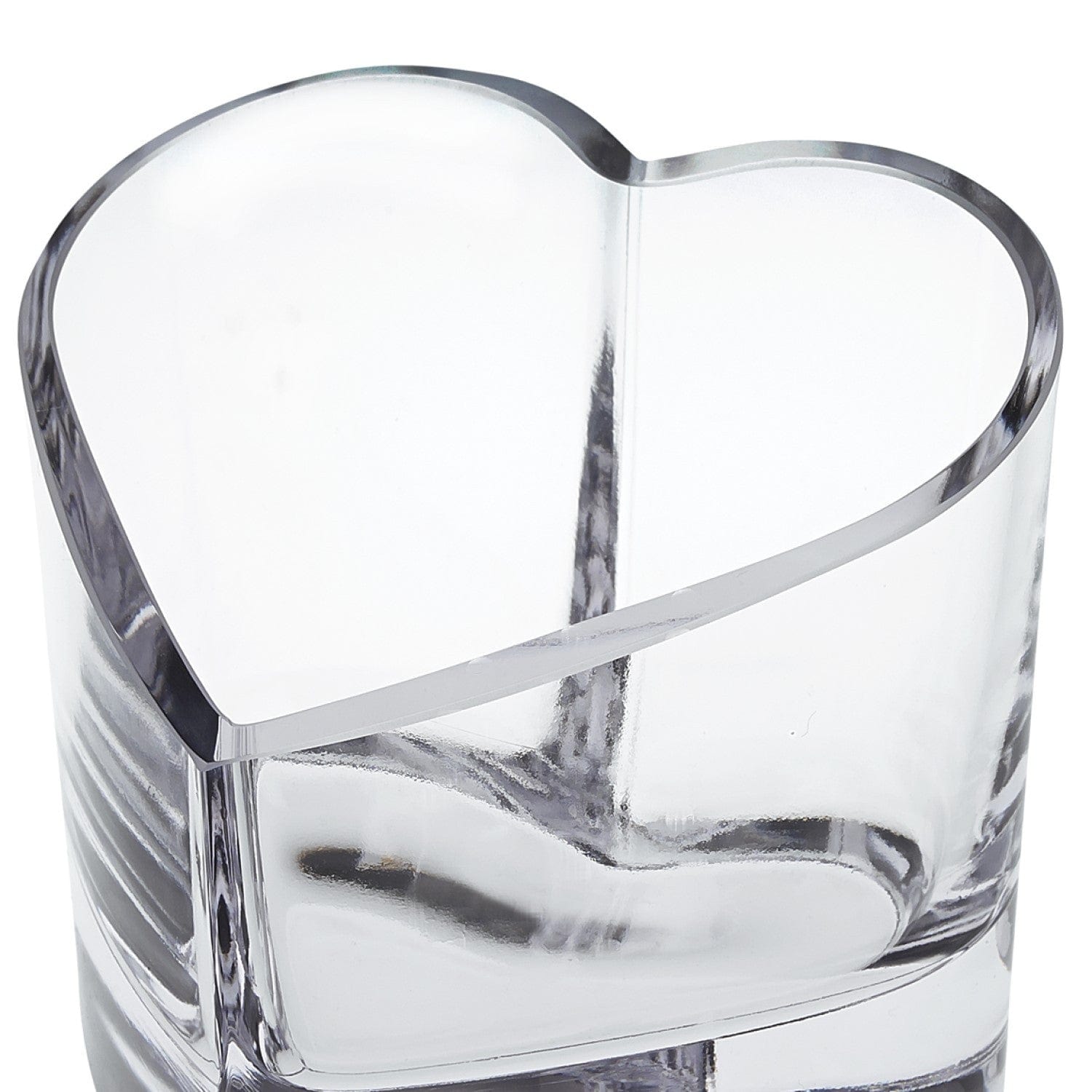 5" Clear Mouth Blown European Crystal Heart Bowl - Homeroots - Flyclothing LLC