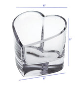 5" Clear Mouth Blown European Crystal Heart Bowl - Homeroots - Flyclothing LLC