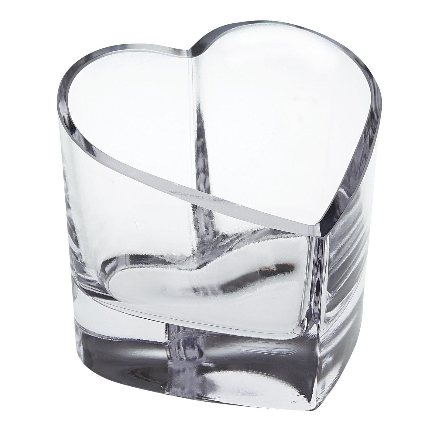 5" Clear Mouth Blown European Crystal Heart Bowl - Homeroots - Flyclothing LLC