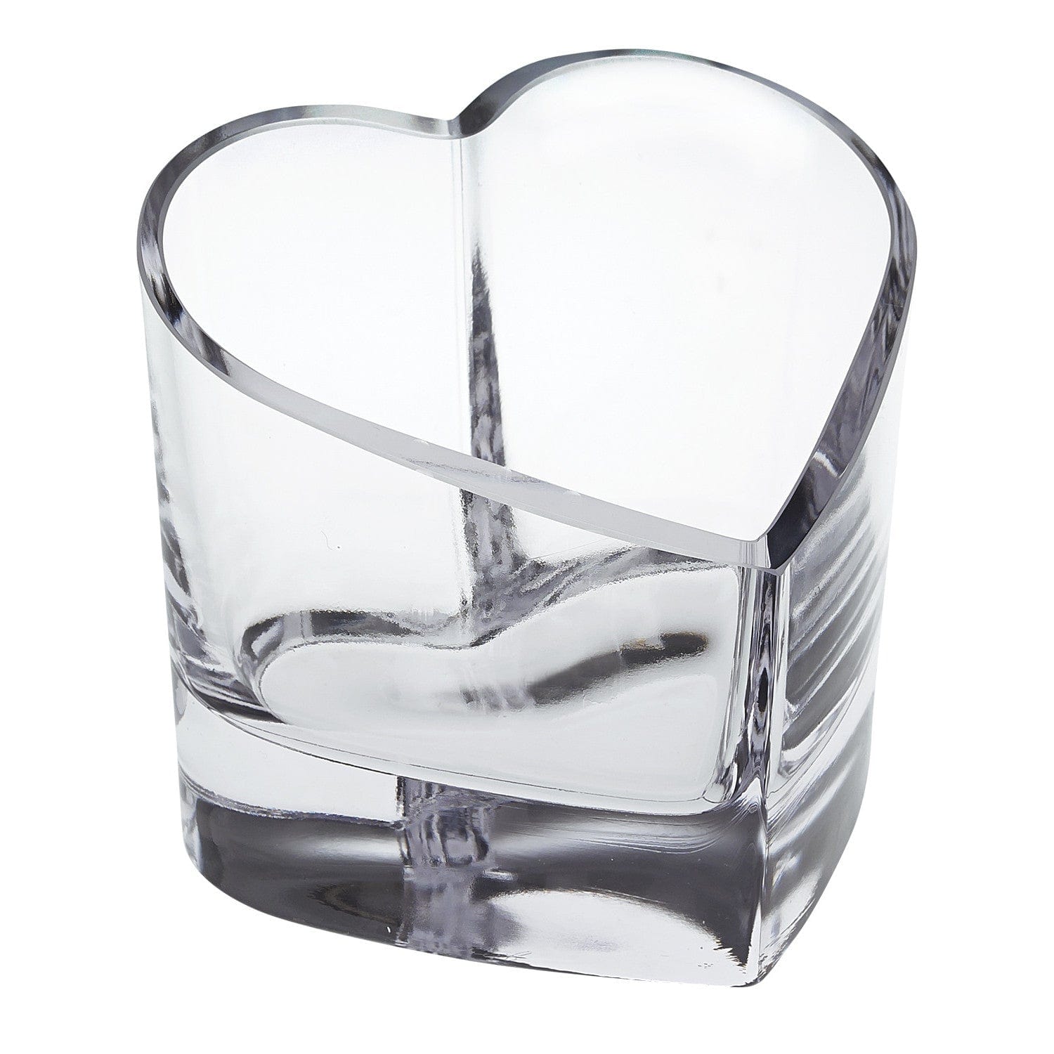 5" Clear Mouth Blown European Crystal Heart Bowl - Homeroots - Flyclothing LLC