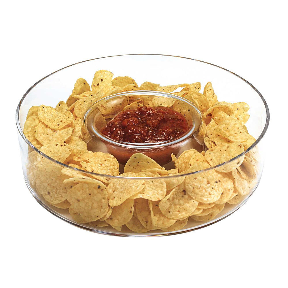 Mouth Blown European Crystal Chip N Dip - Homeroots