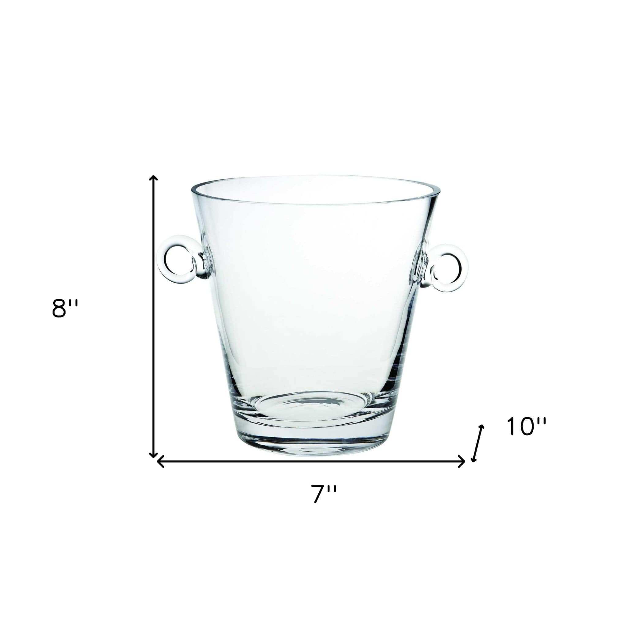 8 Mouth Blown European Glass Ice Bucket Or Cooler - Homeroots - Flyclothing LLC
