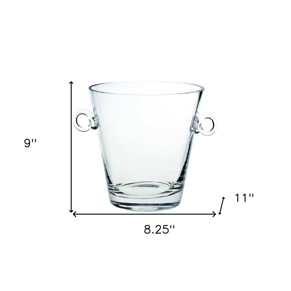 9 Mouth Blown European Glass Ice Bucket Or Cooler - Homeroots - Flyclothing LLC