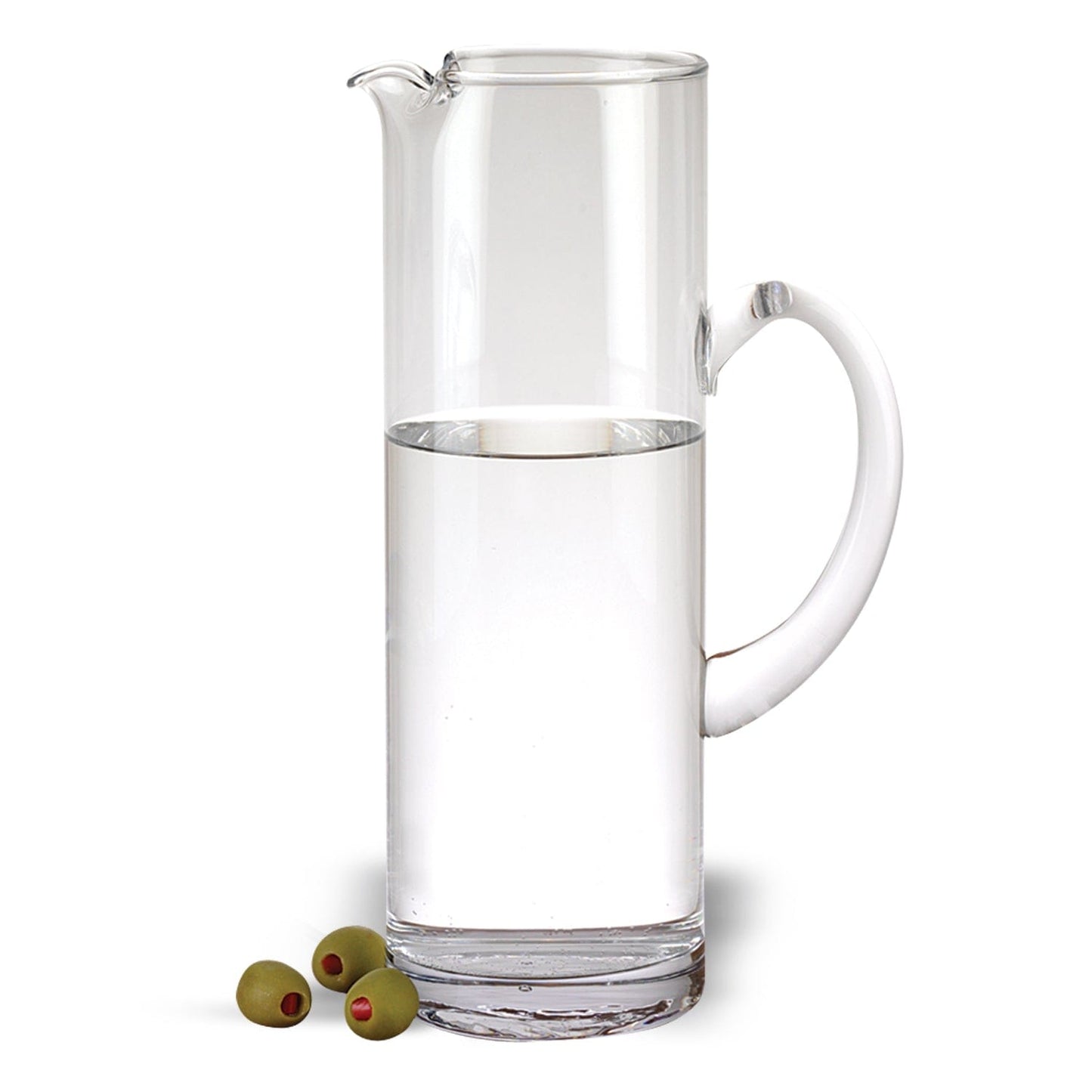 10" Clear Mouth Blown Lead Free Crystal Glass Pitcher - Homeroots - Flyclothing LLC