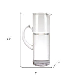 10" Clear Mouth Blown Lead Free Crystal Glass Pitcher - Homeroots - Flyclothing LLC