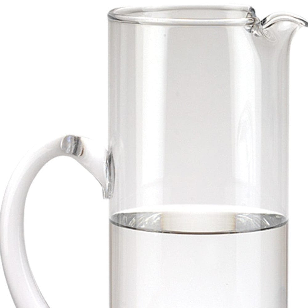 10" Clear Mouth Blown Lead Free Crystal Glass Pitcher - Homeroots - Flyclothing LLC