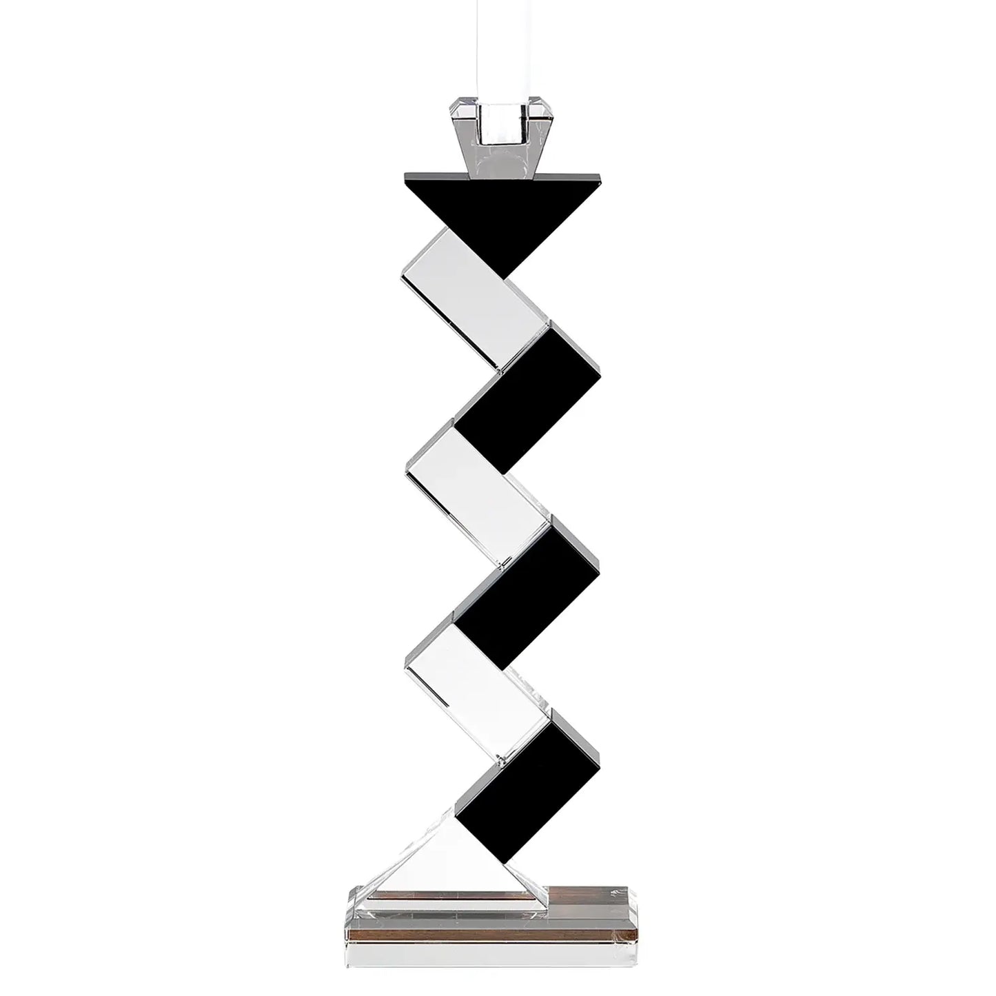 Black Crystal Geometric Tabletop Pillar Candle Holders - Homeroots - Flyclothing LLC