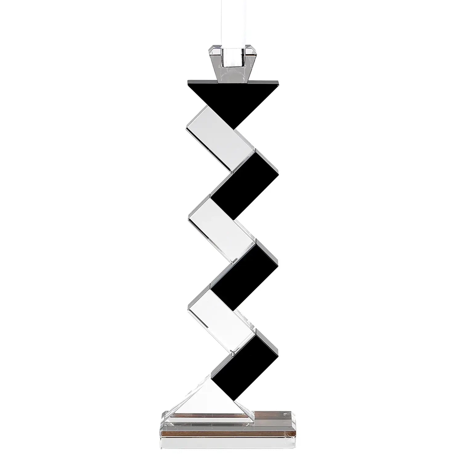 Black Crystal Geometric Tabletop Pillar Candle Holders - Homeroots - Flyclothing LLC