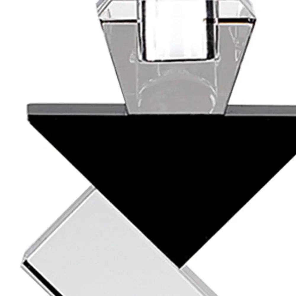 Black Crystal Geometric Tabletop Pillar Candle Holders - Homeroots - Flyclothing LLC