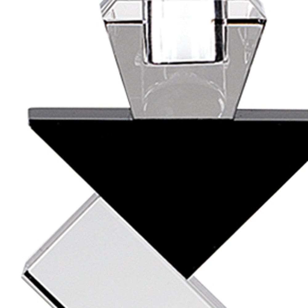 Black Crystal Geometric Tabletop Pillar Candle Holders - Homeroots - Flyclothing LLC