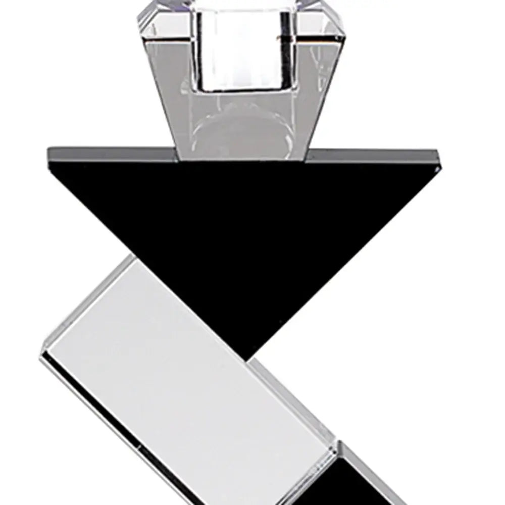 Black Crystal Geometric Tabletop Pillar Candle Holders - Homeroots - Flyclothing LLC