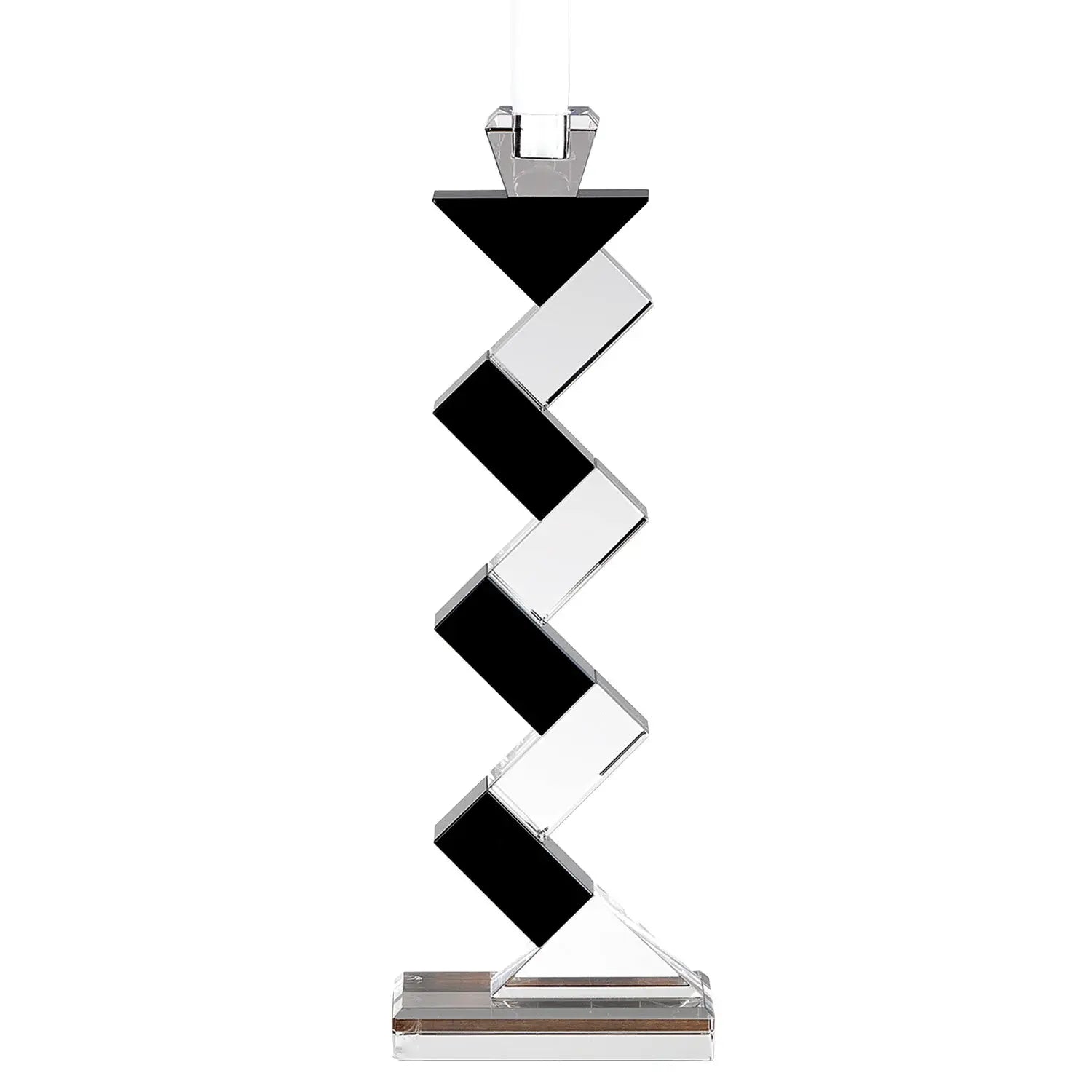 Black Crystal Geometric Tabletop Pillar Candle Holders - Homeroots - Flyclothing LLC