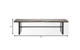 Rectangular Indian Mango Woodbrown Tone Finish W Metal Cladding On The Base Dining Bench - Homeroots - Flyclothing LLC