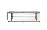 Rectangular Indian Mango Woodbrown Tone Finish W Metal Cladding On The Base Dining Bench - Homeroots - Flyclothing LLC