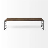 Rectangular Mango Woodmedium Brown Top And Black Iron Base Accent Bench - Homeroots - Flyclothing LLC