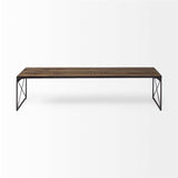 Rectangular Mango Woodmedium Brown Top And Black Iron Base Accent Bench - Homeroots - Flyclothing LLC