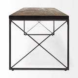 Rectangular Mango Woodmedium Brown Top And Black Iron Base Accent Bench - Homeroots - Flyclothing LLC