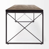 Rectangular Mango Woodmedium Brown Top And Black Iron Base Accent Bench - Homeroots - Flyclothing LLC