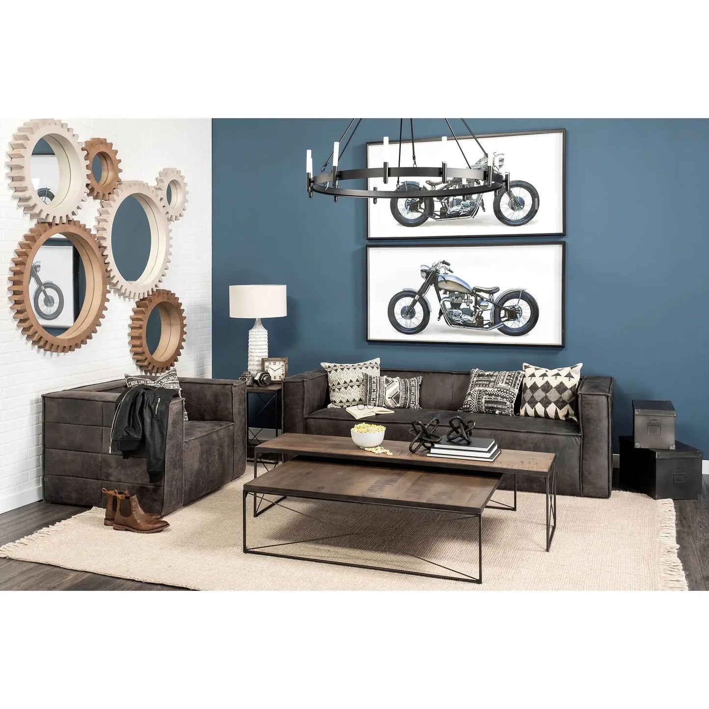 Rectangular Mango Woodmedium Brown Top And Black Iron Base Accent Bench - Homeroots - Flyclothing LLC