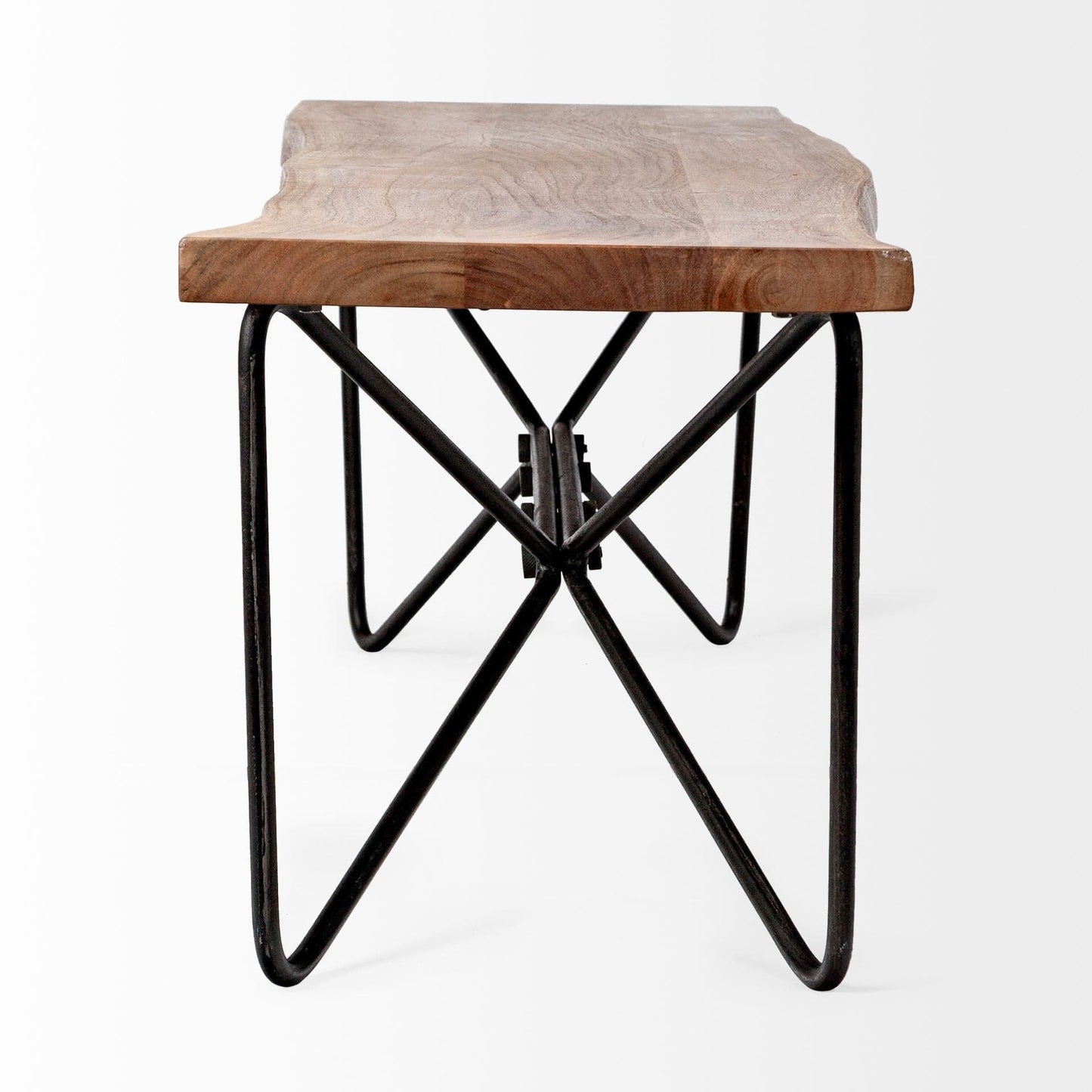 16" Brown and Black Dining Bench - Homeroots - Flyclothing LLC