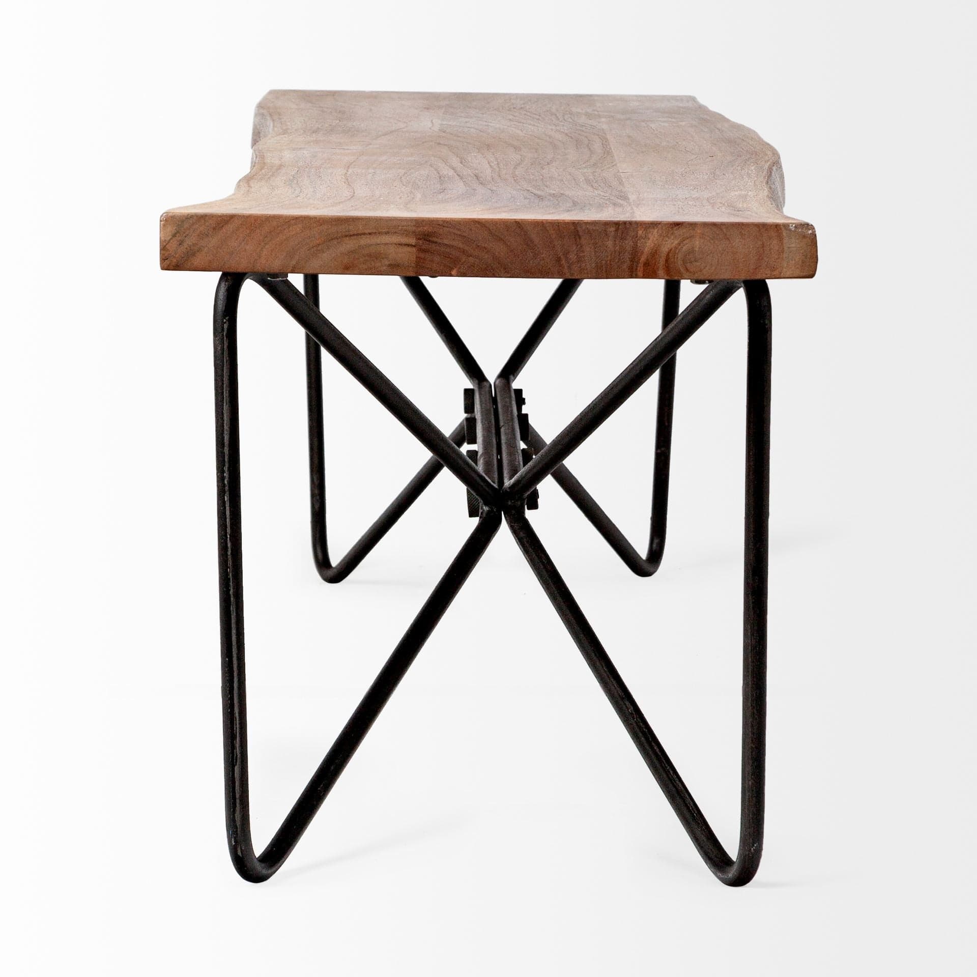 16" Brown and Black Dining Bench - Homeroots - Flyclothing LLC