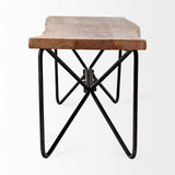 16" Brown and Black Dining Bench - Homeroots