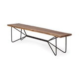 16" Brown and Black Dining Bench - Homeroots - Flyclothing LLC