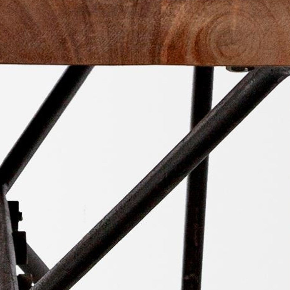16" Brown and Black Dining Bench - Homeroots - Flyclothing LLC