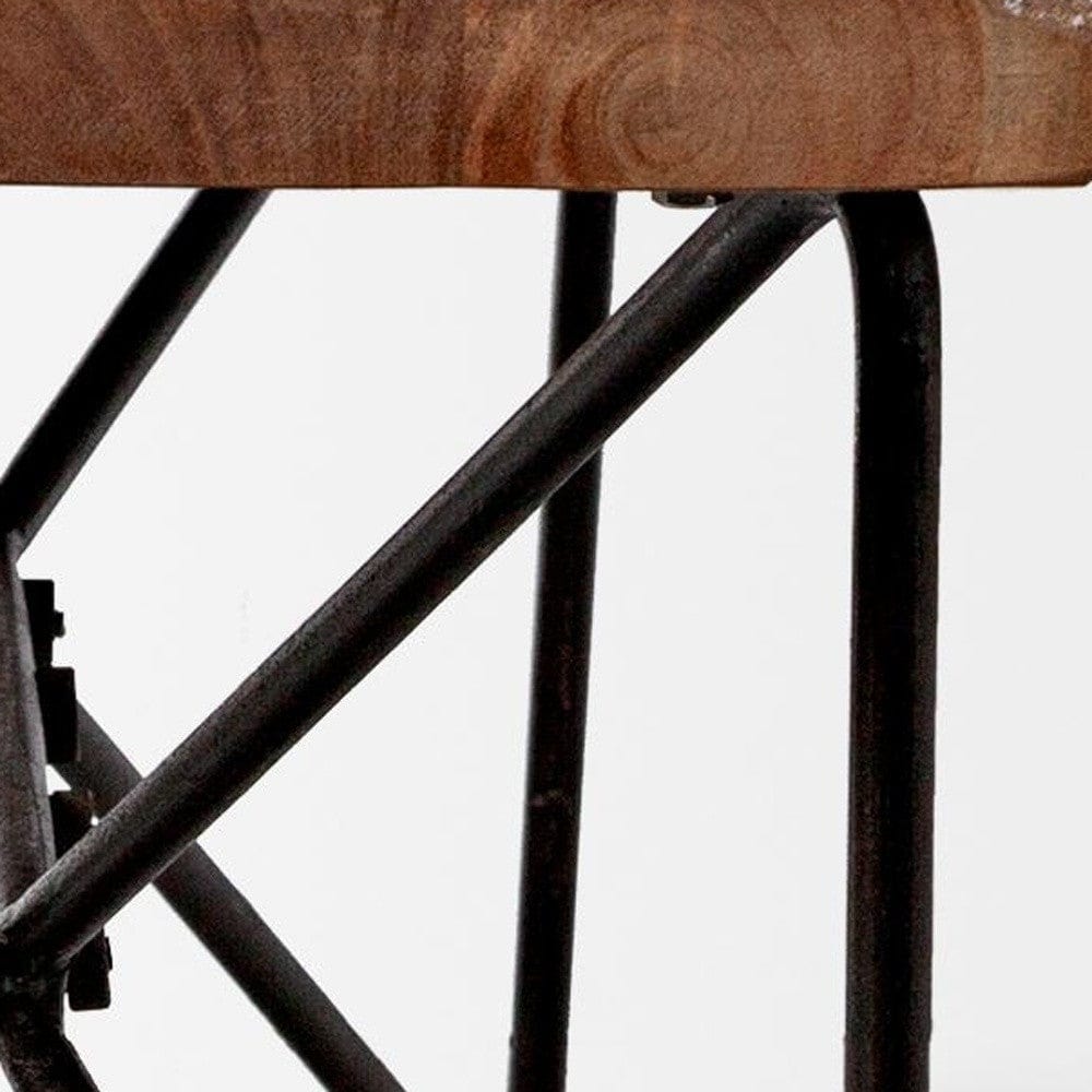 16" Brown and Black Dining Bench - Homeroots