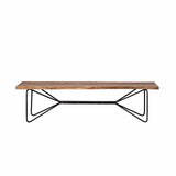 16" Brown and Black Dining Bench - Homeroots - Flyclothing LLC