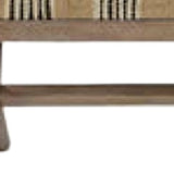16" Beige And Brown Upholstered Cotton Blend Bench - Homeroots - Flyclothing LLC