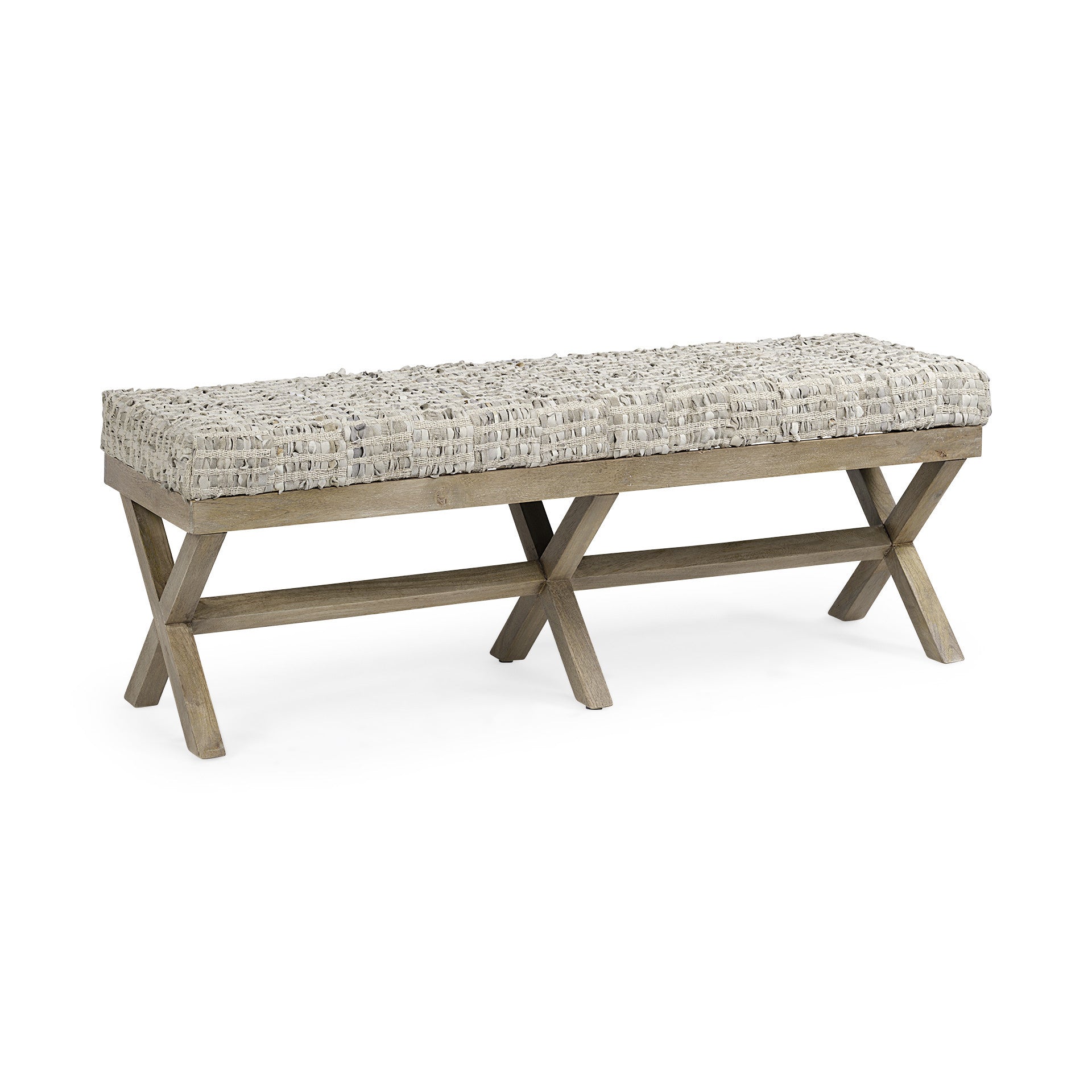 16" Beige and Brown Upholstered Faux Leather Bench - Homeroots - Flyclothing LLC