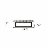 15" Off White and Black Upholstered Faux Leather Bench - Homeroots - Flyclothing LLC