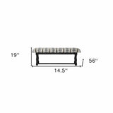 15" Off White and Black Upholstered Faux Leather Bench - Homeroots - Flyclothing LLC