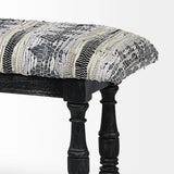 15" Off White and Black Upholstered Faux Leather Bench - Homeroots - Flyclothing LLC