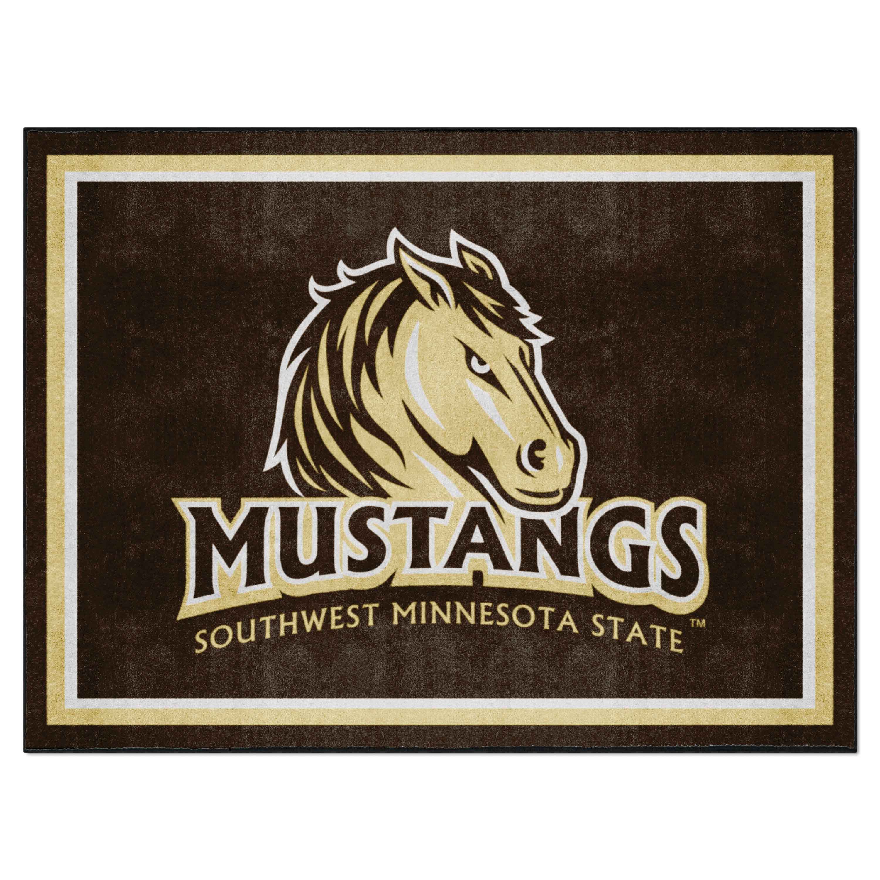 Southwest Minnesota State Mustangs 8ft. x 10 ft. Plush Area Rug - Southwest Minnesota State